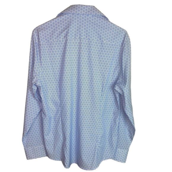 Con.Struct Mens Sz Med Blue White Slim Fit Performance 4-Way Stretch Sport Shirt - Picture 5 of 7